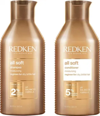 Produktbild von Redken All Soft Set - Shampoo 500 ml + Conditioner 500 ml