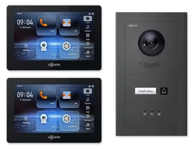 Produktbild von Goliath Premium IP GL-IPH106A.4 Video-Türsprechanlage, 1 Familie, 2× 7 Zoll Schwarz, Anthrazit, Unterputz