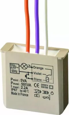 Image de Micromodule télérupteur temporisable encastré Zigbee 500W - URMET YOKIS - MTR500E