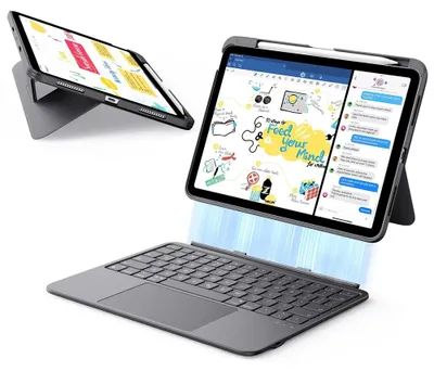 Zdjęcie produktu dla ESR Keyboard Case etui z klawiaturą 10 (2022) 10.9 11 (2025) - ciemnoszare