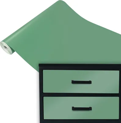 Produktbild von Klebefolie Möbel 45x100 cm - Salbeigrün Matt - Selbstklebende Möbelfolie in modernen Unifarben - Klebefolie vielseitig einsetzbar für kreative Möbelgestaltung und Upcycling