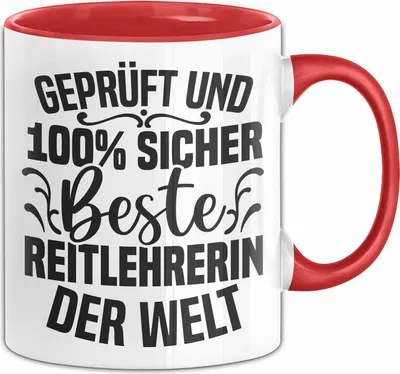 Produktbild von Reitleherin Tasse Geschenk Beste Reitlehrerin Der Welt Geschenkidee Kaffee-Becher (Rot)