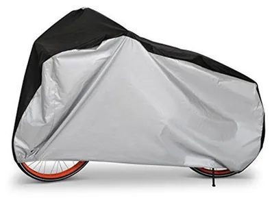 Image de KIK KX2861, housse de protection pour vélo ou moto, dimensions 200 x 70 x 110 cm, couleur noir et gris