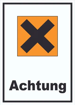 Produktbild von Schild Gefahrensymbol Gesundheitsschädlich Achtung Kreuz hochkant A0 (841x1189mm)