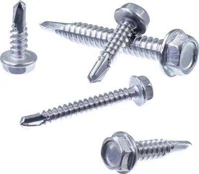 Produktbild von SECCARO Blechschraube mit Sechskantkopf und Bund 6,3 x 32 mm, Edelstahl A2, Bohrspitze, ISO 15480 / DIN 7504, 100 Stück