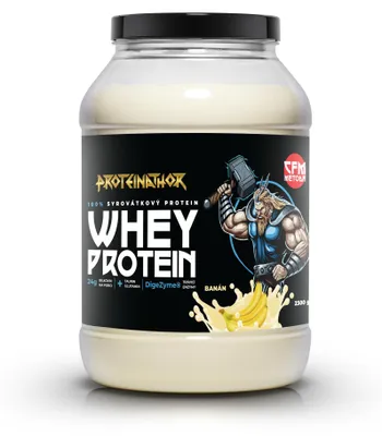 Obrázek produktu pro Proteinathor WPC80 Syrovátkový Protein CFM | 80 % Bílkovin + Digezyme | Banán | 2300 g