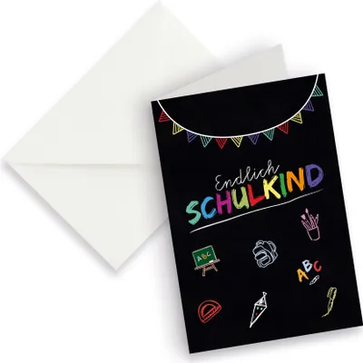 Produktbild von itenga XXL Klappkarte DIN A4 Endlich Schulkind und XXL Briefumschlag