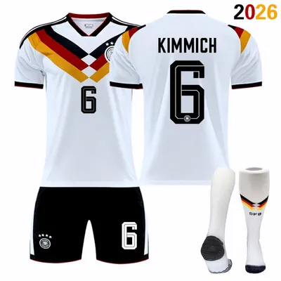 Immagine prodotto di #6 KIMMICH Maglia da calcio della Germania per i Mondiali 2026, per bambini e adulti. TAGLIA:XS