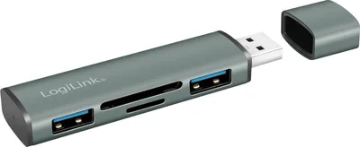 Produktbild von LogiLink USB 3.2 2-Port Hub m. Kartenleser