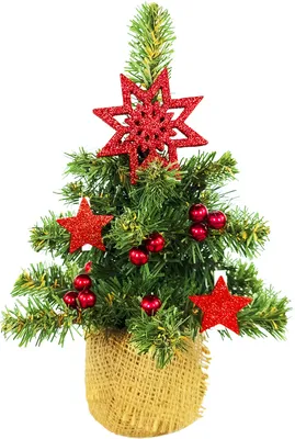 Produktbild von Geschmückter künstlicher Weihnachtsbaum mit 24 Ornamenten TINY 6 im Topf 25 cm