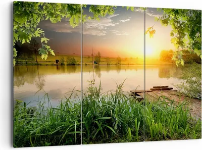 Produktbild von Bild auf Leinwand - Leinwandbild - Brücke See - 165x110cm - Wand Bild - Wanddeko - Wandbilder - Leinwanddruck - Bilder - Kunstdruck - Wanddekoration - Leinwand bilder - Wandkunst - CE165x110-3914
