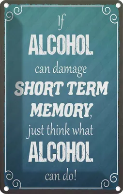 Produktbild von vianmo Blechschild 18x12 cm if Alcohol can damage short term Spruch Zitat