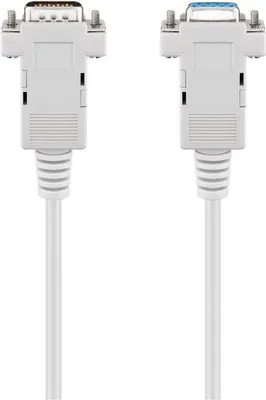 Produktbild von Serielles Verlängerungskabel 9-Pin Stecker > Buchse (grau, 2 Meter)