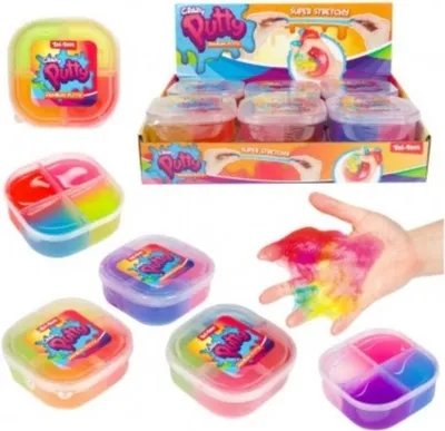 Image de Slime - masse arc-en-ciel 8,5x8,5cm dans une boîte en plastique