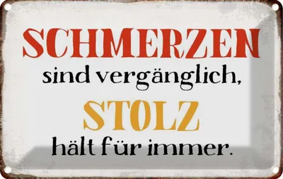 Image de vianmo Plaque en tôle 20x30 cm Schmerzen Solz hält für immer