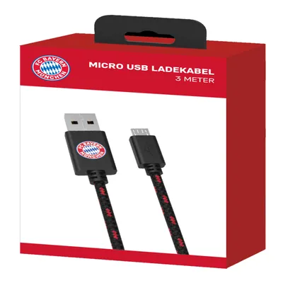 Produktbild von Snakebyte FCB MICRO USB CHARGING CABLE, 3 m, USB A, Schwarz, Rot