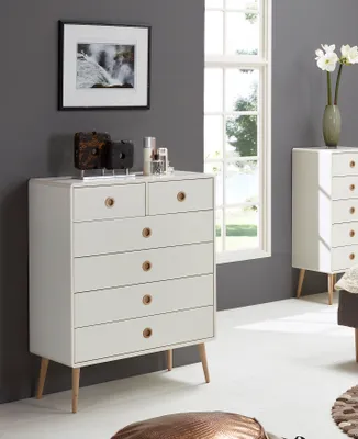 Produktbild von Kommode mit 4+2 Schubladen aus weißem MDF