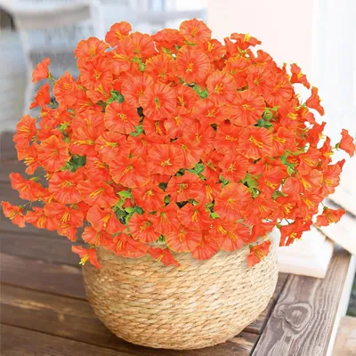 Image de Fleurs artificielles d'automne, lot de 10 bouquets, en soie et en plastique, pour la décoration de jardin