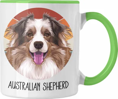 Produktbild von Trendation - Australian Shepherd Besitzer Tasse Geschenk Lustiger Spruch Geschenkidee Australian Shepherd Mama Papa (Grün)