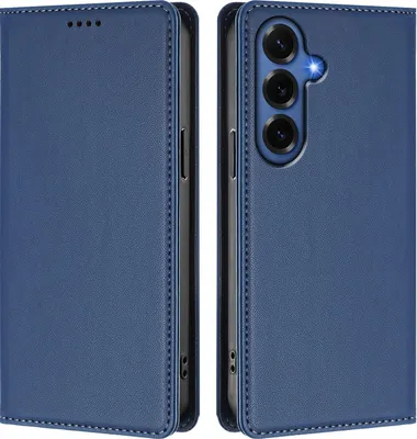 Immagine prodotto di Custodia in pelle per Samsung Galaxy S26+, custodia flip magnetica in Finto cuoio con supporto Blu scuro