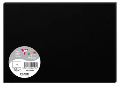 Produktbild von Clairefontaine 5 Karten Pollen 148x210 schwarz