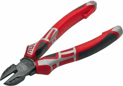 A pair of wire cutters on a white background.
