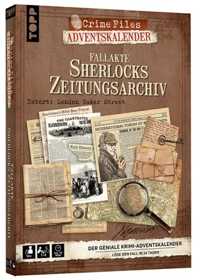 Produktbild von Crime Files - Fallakte: Sherlocks Zeitungsarchiv. Der geniale Krimi-Adventskalender