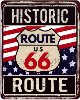 Produktbild von Moritz Deko Blechschild Historic Route 66 Retro Geschenk-Idee aus Metall Vintage-Design zur Dekoration