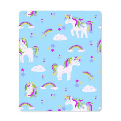 Produktbild von MuchoWow® Mauspad Mousepad Einhorn - Regenbogen - Muster - Kind 19x23 cm - Mousepads - Maus Mat - Pad - Mausunterlage - Mauspads - Spielen
