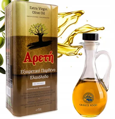 Produktbild von Areti Natives Olivenöl Extra 5 L Kalamata + 250 ml Flasche – Premium-Olivenöl aus Griechenland, Kaltgepresst, 100 % Koroneiki