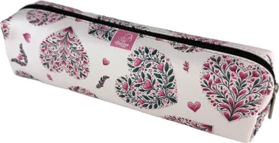 Image de Trousse d'école pour adolescents, forme rectangulaire, motif « Cœurs »