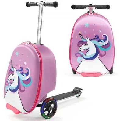 Zdjęcie produktu dla Walizka na hulajnogę dla dzieci 20L, maks. 50kg - Walizka podróżna fioletowa - Walizka na hulajnogę dla dzieci w podróży