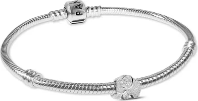 Pandora 21504 Damenarmband Silber Geschenkset mit Mini Elefant matt 1