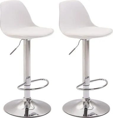 Produktbild von 2er Set Barhocker Kiel Kunststoff chrom weiß