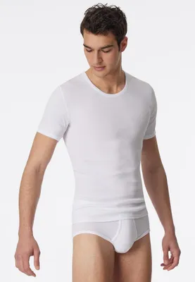 Produktbild von SCHIESSER 1/2 Arm Unterhemd Herren Essentials Baumwolle Doppelripp