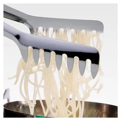 Produktbild von 2 Stück Edelstahl Nudelzange Set - Spaghetti-, Salat-, Servier- und Kochzange für die Küche