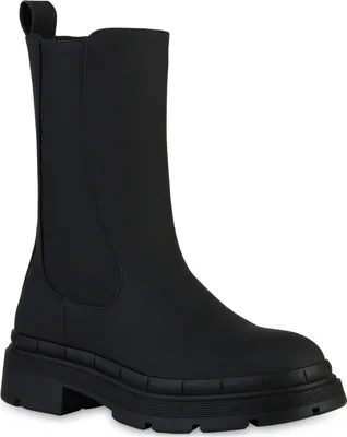 Produktbild von VAN HILL Damen Klassische Stiefel Leicht Gefütterte Profil-Sohle Schuhe 839457, Farbe: Schwarz, Größe: 39