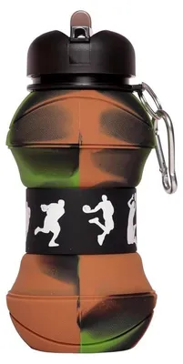Obrázok produktu pre Verk 14599 Skládací sportovní láhev s karabinou 200 - 550 ml, zelenohnědá