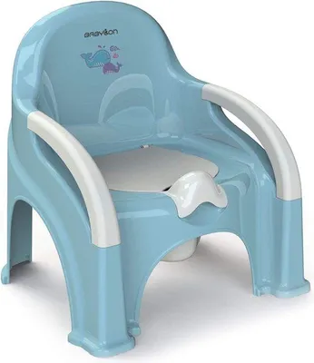 Image de Pot pour enfant avec couvercle, grand pot de nuit pour enfants, en plastique, bleu, à partir de 1 an