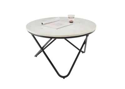 Produktbild von Beistelltisch >Baku< (B/H/T: 80x46x80 cm) in weißer Marmor, schwarz