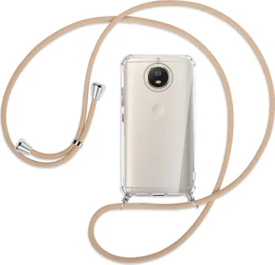 Produktbild von Handykette Backcover-Schutzhülle mit Band (Metall silberfarben) für Motorola Moto G5S - beige