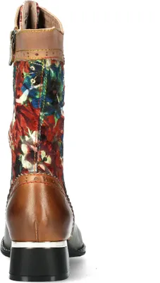 Produktbild von Laura Vita Damen Stiefelette wadenhoch Leder floral Blumenmuster Aliceo 44, Größe:37 EU, Farbe:Grau