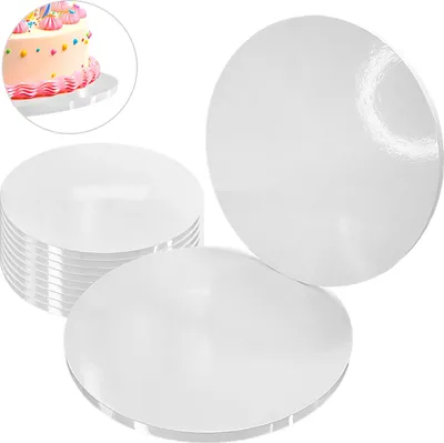 Produktbild von Cake Board Base Weiß 26 cm 1,2 cm Set 10 Stück Cake Drum Rund Luxe Brand4Cake