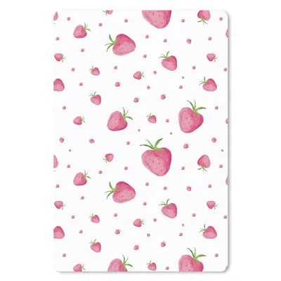 Produktbild von MuchoWow® Mauspad Mousepad Erdbeere - Obst - Weiß - Aquarell 40x60 cm - Mousepads - Maus Mat - Pad - Mausunterlage - Schreibtisch Accesoire