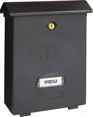 Zdjęcie produktu dla Arregui E-1074, Naścienna skrzynka na listy, Polistyren, Czarny, Klucz, Góra, Przód