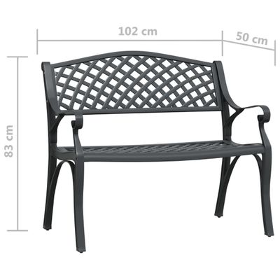 vidaXL Zahradní lavice 102 cm z litého hliníku černá