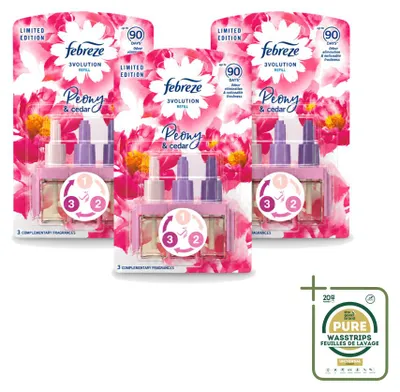 Imagen del producto de 3 unidades de recambio Febreze 3Volution – Pionista y cedro – Paquete de suministro