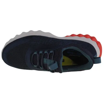 A top-down view of a navy blue Skechers Voston - Reever sneaker.