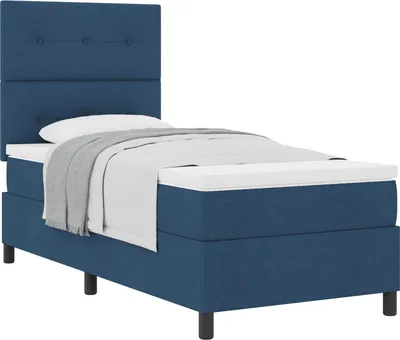 Immagine prodotto di Letto a molle con materasso Blu 100 x 200 cm Tessuto
