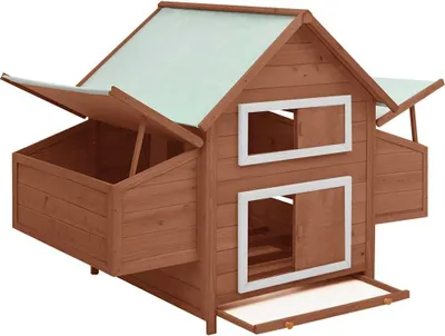 Obrázek produktu pro vidaXL Kurník moka a bílá 150x96x110 cm jedlový masiv